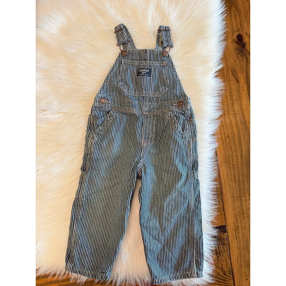 Oshkosh 24m striped‎ overalls